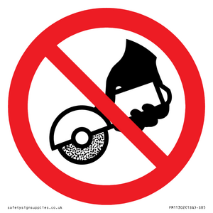 Prohibition: Do not use with hand-held grinding machine